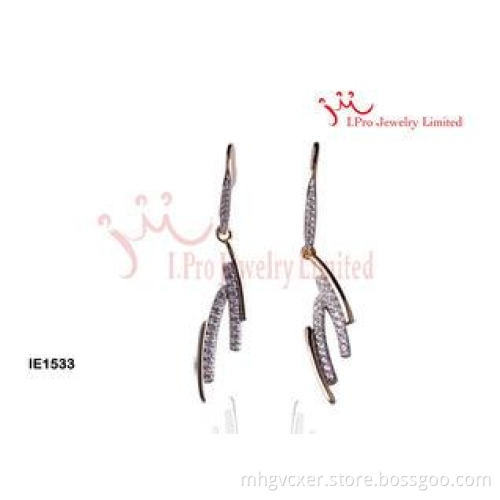 18K Gold Plated China Herb Ginseng Long Drops Hip Hop Hoops